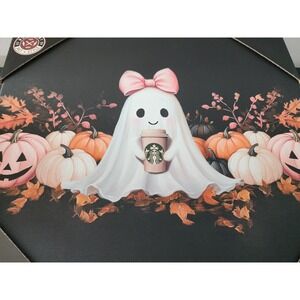 Viral Coquette Ghost With Starbucks Wall Art Picture Painting Frame Halloween
